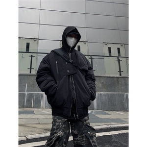 秋冬新款美式潮牌飞行夹克高街设计感小众男女ins潮流棉服图片