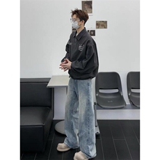 美式复古纯棉水洗翻领套头夹克外套JK0108-P88，男装夹克，星座313A(原308A-2)