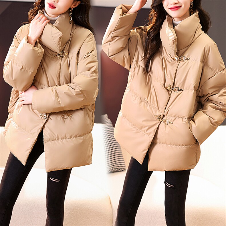 2022冬季韩版羽绒服女装中长款过膝立领加厚保暖百搭白鸭绒小个子，女装羽绒服，曼娅璐