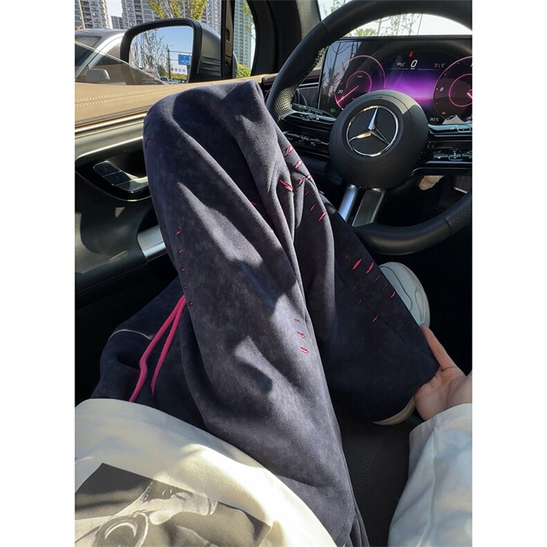 65棉35涤K80特p45抖音品质秋季割破美式宽松休闲裤拖地裤,男装休闲裤,电商D229A