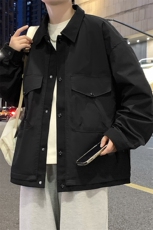 翻领外套秋季2026新款潮牌男装夹克休闲宽松上衣A436-W102-P68，男装夹克，电商A436