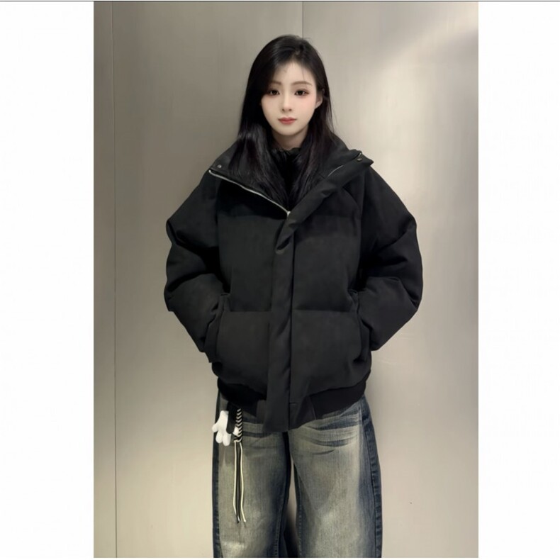 网图【帆布皮】冬季立体纹理感立领棉服男保暖棉衣M900-特P85图片