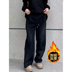 男士裤子秋季加绒拼接休闲裤潮流百搭直筒裤复古做旧卫裤KC3105，男装休闲裤，星座1116A（原606A-3）