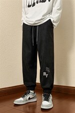 2024秋冬新款港风字母刺绣宽松束脚休闲裤运动裤K238-P60，男装休闲裤，星座914-3