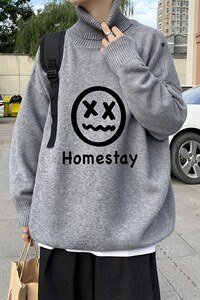 韩版潮流时尚高领休闲毛衣港风2024秋冬针织衫男A161-2-M2058-P50，男装针织衫/毛衣，电商A161-2