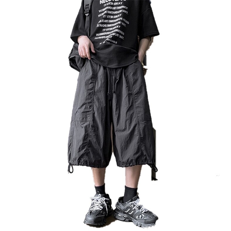 特大码300斤美式痞帅工装七分裤男女夏季ins潮牌百搭宽松阔腿短裤,女装休闲裤,星座1210-1