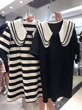 针织娃娃领连衣裙，女装连衣裙，时代公主