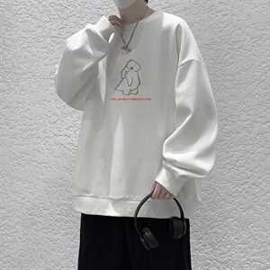 华夫格卫衣圆领卫衣男大码长袖t恤男外套HW76140-P30加绒款-P40