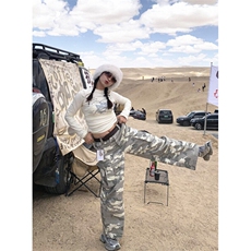伞兵工装迷彩裤男款美式潮牌直筒拖地裤子宽松显瘦休闲裤KJ27，男装休闲裤，星座1116A（原606A-3）