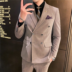 三件套西服套装男士西装商务休闲职业装上班面试修身新郎伴郎结婚，男装西服套装，星座505-2（原电商A260-1)