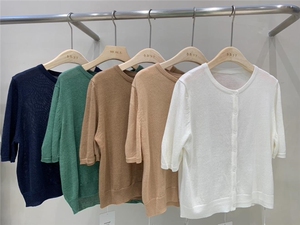 夏季新品 亚麻料针织开衫图片