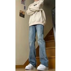 【特批特价】牛仔裤男女款修身直筒微喇百搭柳叶弯刀YK6601P35，男装牛仔裤，星座1112-1
