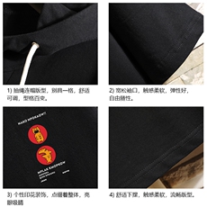 LD54093-P45连帽短袖t恤男大码胖子带帽五分袖中袖砖墙挂拍，男装T恤，电商A040A
