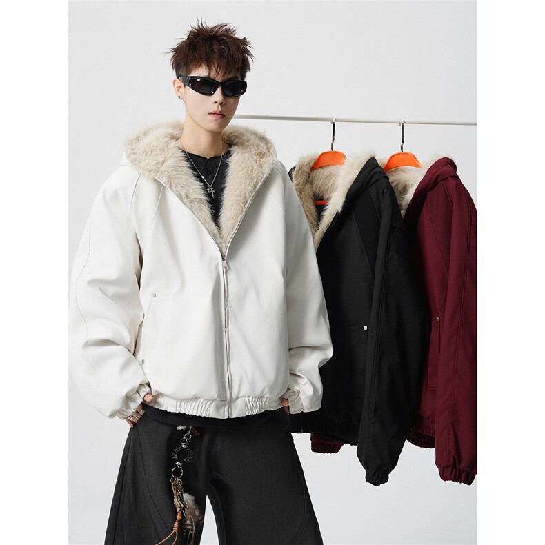 现货螺纹拼接座山雕棉服美式连帽重磅情侣外套A170-M911-P138,男装棉衣,电商A170