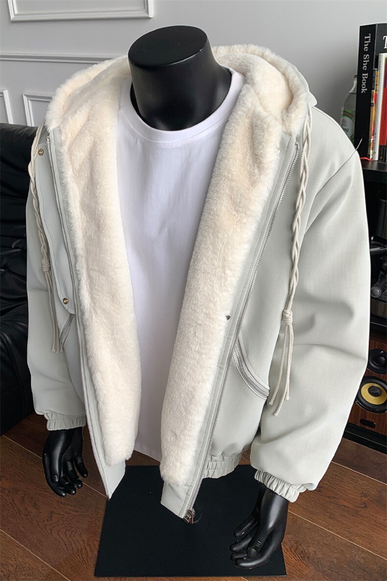 一体毛座山雕连帽棉服加厚保暖夹克冬季外套男XZ514-2-25108-P128,男装夹克,星座514-2(原B239)