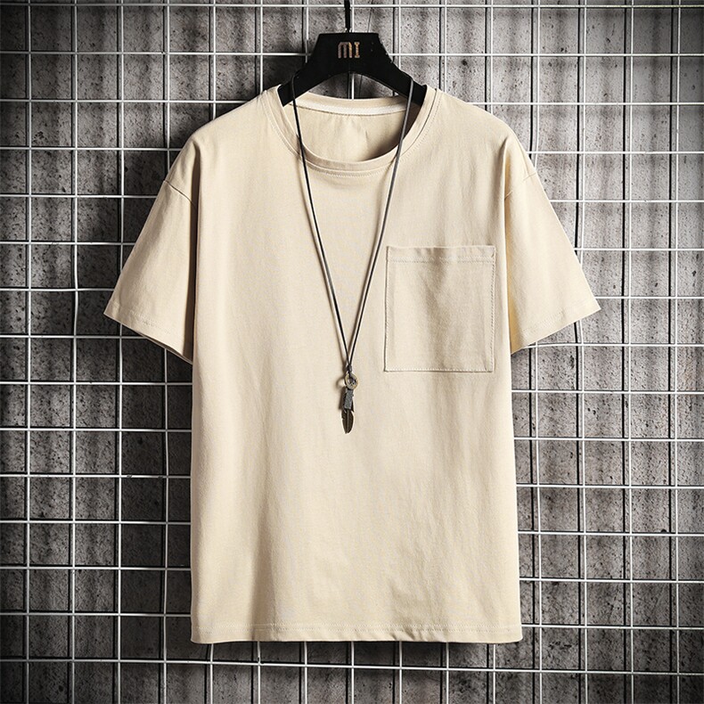 DX24099-P25大口袋百搭短袖t恤男大码半袖体恤上衣服,男装T恤,电商A040A