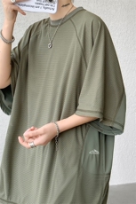 8XL-M特大码日系复古山西速干镂空拼接短袖T恤上衣男DX319P50，男装T恤，电商D206-1
