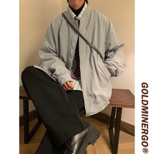 新款设计感上衣宽松潮牌棒球服外套女春秋新款情侣夹克J8554-P60图片