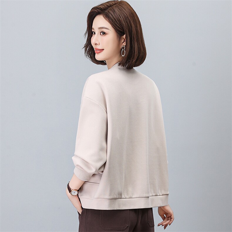 短款外套女2024年新款秋季棒球服妈妈装洋气夹克春秋休闲早秋上衣,女装短外套,独衣靓