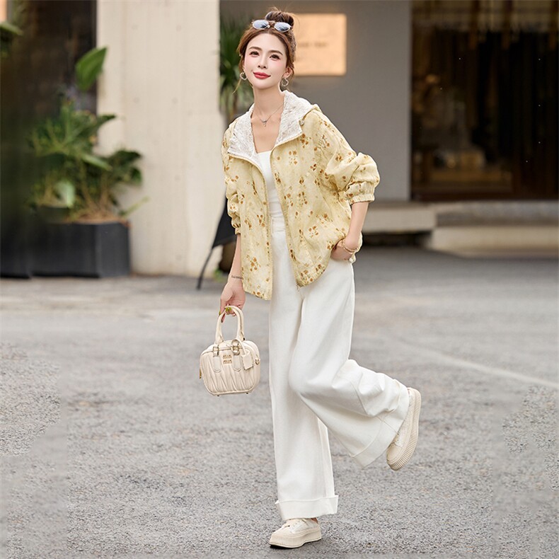 现货2025夏装新款新中式印花防晒衣外套,女装防晒衣,依万里