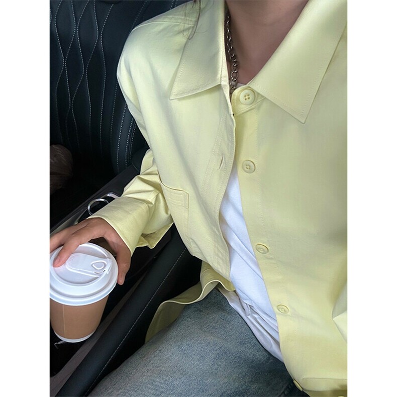 100%棉纯棉衬衫成衣水洗休闲衬衫男女宽松纯色衬衣GC27-P45,男装衬衫,星座301C-5