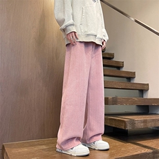 8XL-M麦穗纹雪尼尔阔腿裤男垂感休闲直通裤特大码卫裤K992P50控68，男装休闲裤，电商D206-1