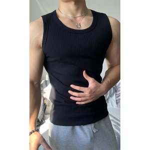 重磅无袖显肌肉螺纹背心男运动休闲健身坎肩打底NBV809-特价14图片