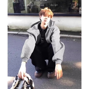 卫衣开衫男新款美式帽衫外套513AKS2377常规P50加绒P55图片
