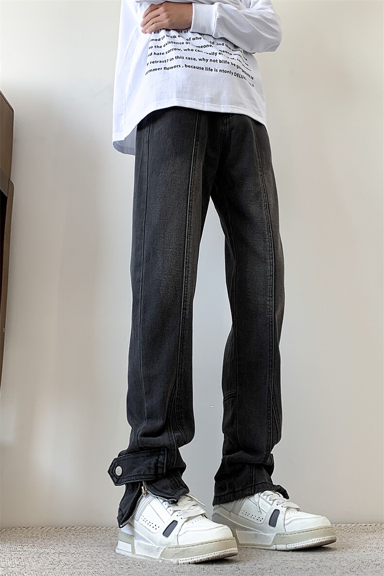 现货黄泥色直筒裤脚开衩牛仔裤S-5XL加大码310A-2BK307P58控78,男装牛仔裤,星座310A-2