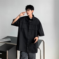 高街衬衫男士短袖韩版潮流痞子帅气百搭2024夏季ins外套CY806-P43，男装衬衫，星座412-2