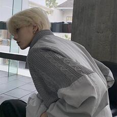 美式拼接灰色飞行员夹克男款宽松潮流百搭情侣棒球服外套，男装夹克，星座1116A（原606A-3）
