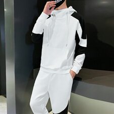秋季新款卫衣套装男连帽青少年套头宽松休闲两件套DS953T，男装卫衣，电商A102