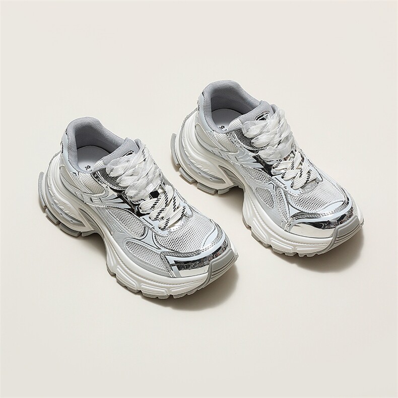 梦特娇厚底老爹夏新百搭圆头系带时尚舒适休闲运动女鞋，女鞋休闲鞋，上品集物