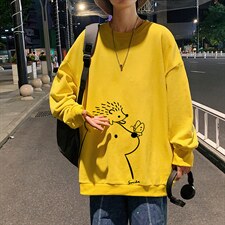 S6166-P28 加绒款-P33 秋季圆领卫衣男大码韩版宽松长袖外套图片