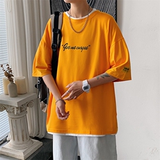 夏季男士短袖T恤简约纯色宽松TC2006-P25，男装T恤，星座717