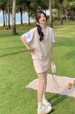 夏装新款！大量现货！卫衣拼接休闲两件套2C133-8916P140K198，女装套装/套裙，2C133