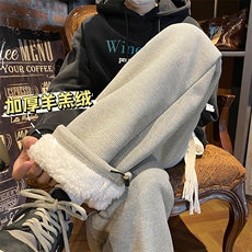 华夫格裤子冬季加绒潮牌休闲阔腿运动长裤B315-K5431J-P55控68，男装休闲裤，电商B315