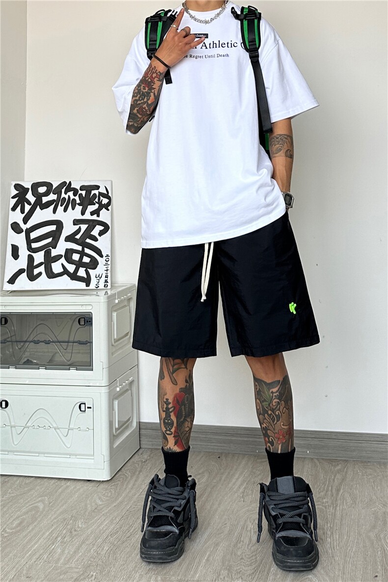 ins潮流宽松休闲短裤多巴胺男生百搭沙滩裤B315-K23352-特p20控38,男装休闲裤,电商B315