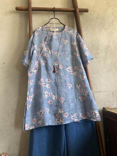 现货一高品质麻料复古风格，女装，蓝院