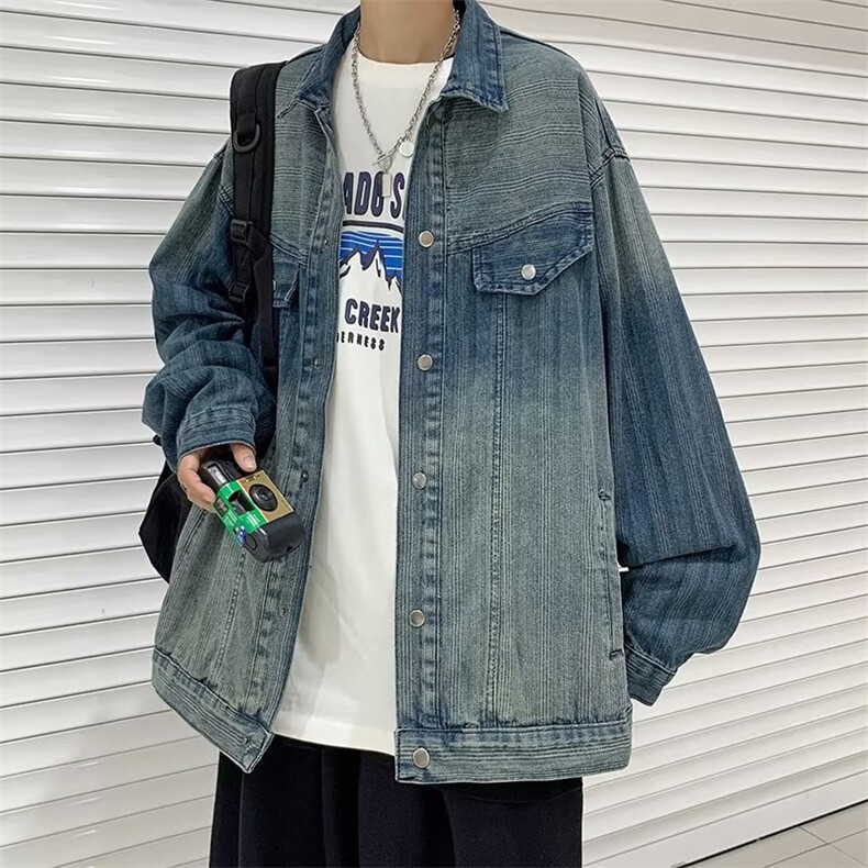 牛仔外套男韩版处理高街帅气2023秋冬季新款ins宽松夹克W3707-68,男装大码男装,星座412-2