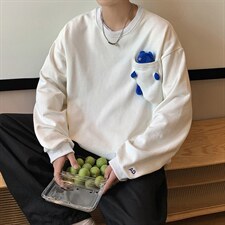 2026港风刺绣字母小熊卫衣男大码M-5XL情侣潮卫衣WY8745P60控88，男装卫衣，星座227-7