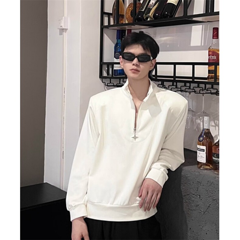 金属拉链立领打底衫男秋冬设计感高级长袖百搭上衣WT68,男装卫衣,星座1116A（原606A-3）