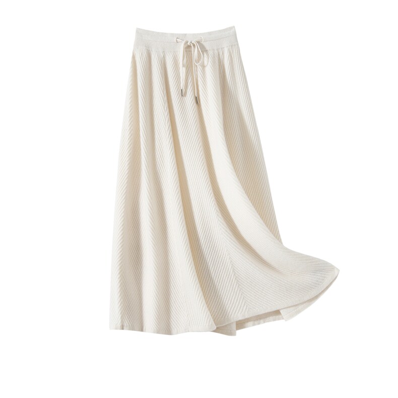 2025年秋季新款百搭女士中腰伞裙，女装半身裙，轻暖羊绒