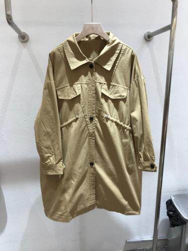 2021年秋季新品英伦风宽松韩版中长款收腰风衣外套，女装风衣，L·H·X