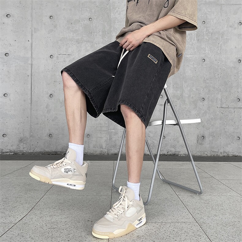 2024夏季港风高品质贴标牛仔短裤男抖音品质DK501-P38控价58，男装牛仔裤，星座914-6