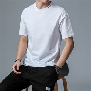夏季薄款冰丝免烫圆领POLO衫男休闲宽松商务短袖时尚百搭男士T恤图片