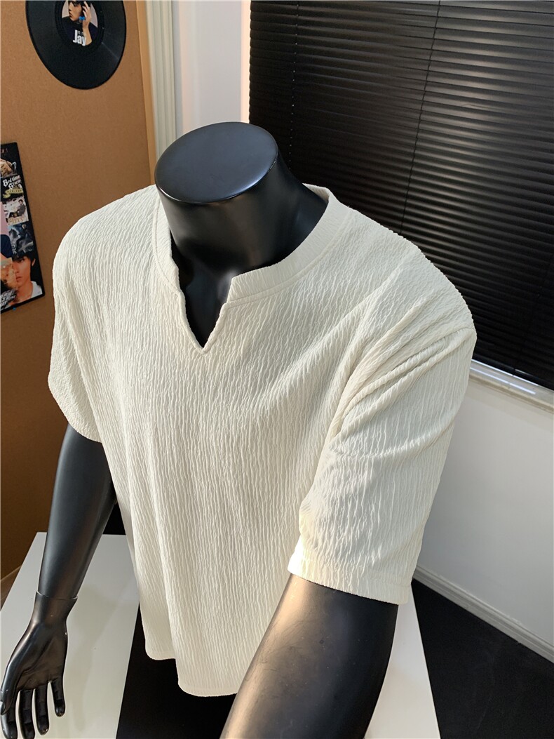 XZ809A/ZZDV1/特P18/控38280克肌理感冰丝V领T恤,男装T恤,星座809A(原222-1)