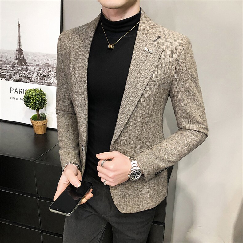 秋冬夹克西装单西修身休闲男士西服A236-XZ-190-P155,男装夹克,电商A236