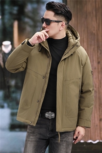 2025新款冬季短款90绒子白鸭绒羽绒服外套中年男装加厚羽绒服夹克图片