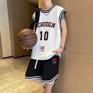 夏季背心短裤套装潮牌无袖t恤篮球运动两件套6173特P40控68图片